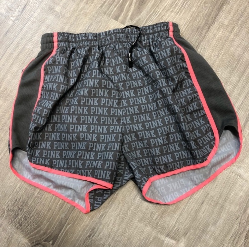 PINK Victoria's Secret LARGE Gray and Pink Athletic Shorts - Picture 9 of 9